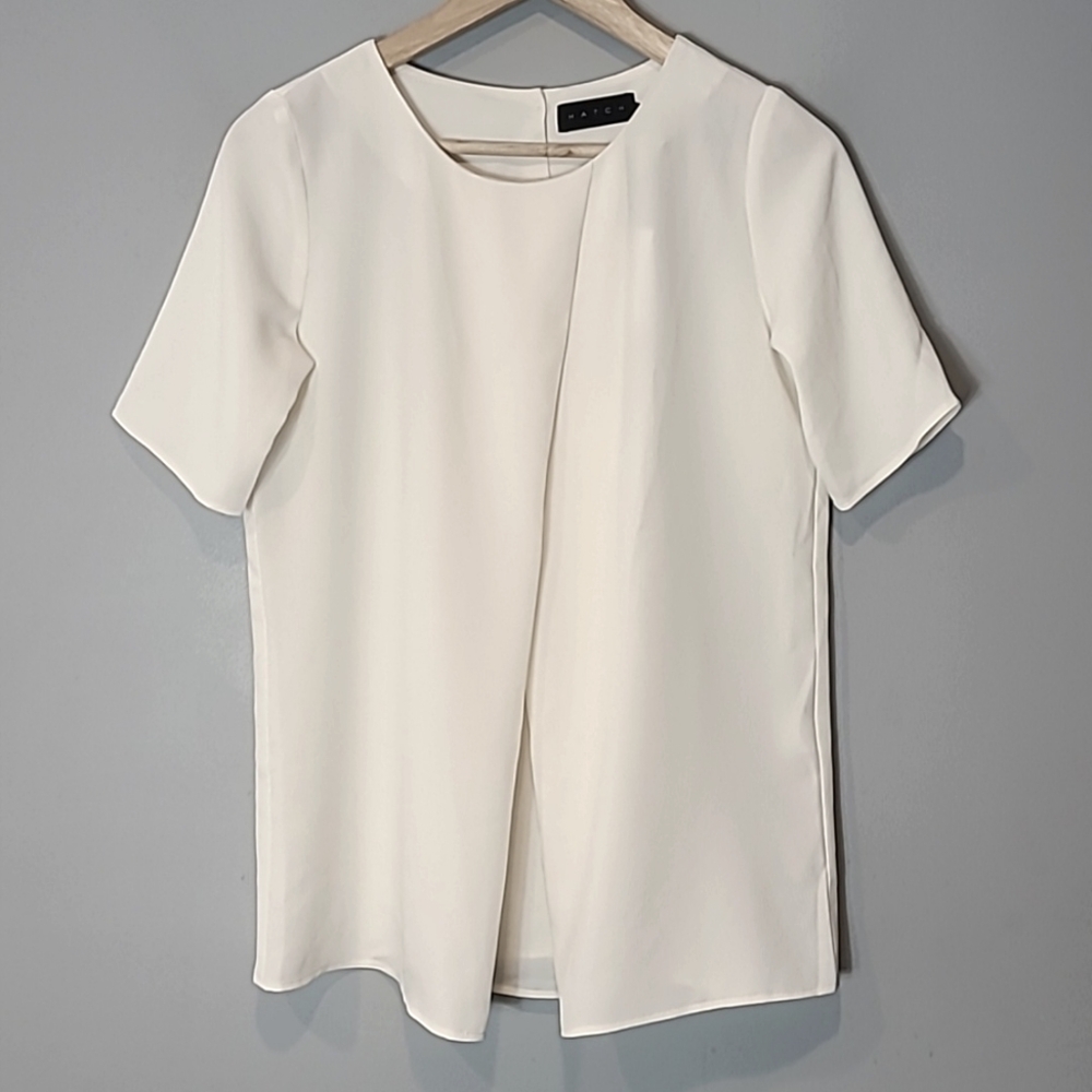 Hatch The Pullover Blouse Size 0 Crepe New Ivory Comfy Top Dressy